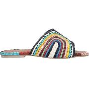Kleurrijke Leren Slippers Betty Toral , Multicolor , Dames