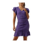 Paarse Gebreide Structuur Jurk Colourful Rebel , Purple , Dames