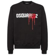 Logo Print Sweatshirt Dsquared2 , Black , Heren