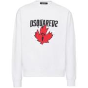 Logo Print Sweatshirt Dsquared2 , White , Heren