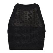 PB Labyrinth gebreide top Balmain , Black , Dames