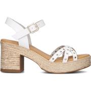 Witte Leren Studs Sandalen Stefano Lauran , White , Dames