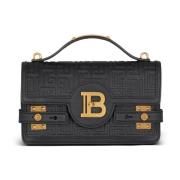 B-Buzz Shoulder 24 tas in grained PB Labyrinth leer Balmain , Black , ...