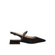 Platte slingback schoen met kristallen Alma EN Pena , Black , Dames