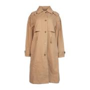 Stijlvolle Trenchcoat voor Vrouwen Michael Kors , Beige , Dames