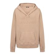 Hoodie met vintage borduursel Balmain , Beige , Heren