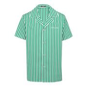 Kortemouw gestreepte katoenen pyjamashirt Balmain , Green , Heren