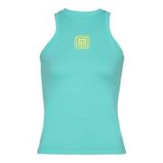 Tanktop met Retro PB borduurwerk Balmain , Blue , Dames