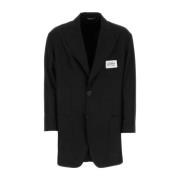 Oversize Zwarte Shantung Blazer Dolce & Gabbana , Black , Heren