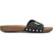 Zwarte Leren Dames Slippers Fitflop , Black , Dames