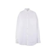 Oversized Wit Katoenen Overhemd Jas Balenciaga , White , Dames