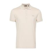 Beige Gestreepte Witte Kraag Polo Shirt Z Zegna , Beige , Heren