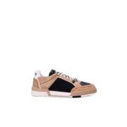 Lage Logo Sneakers - Beige/Zwart Moschino , Multicolor , Heren