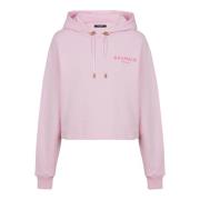 Flocked Paris hoodie Balmain , Pink , Dames