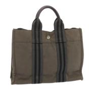 Pre-owned Canvas totes Hermès Vintage , Gray , Dames