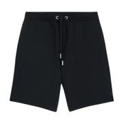 Biologisch Katoen Zwarte Fleece Shorts Ami Paris , Black , Heren