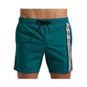 Groene Zijlogo Zwemshorts Bikkembergs , Green , Heren