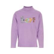 Paarse Katoenen T-shirt met Borduurwerk ERL , Purple , Dames