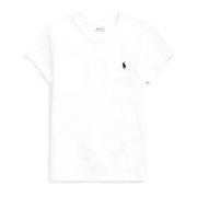 Geborduurd Pony Katoenen T-shirt Ralph Lauren , White , Dames