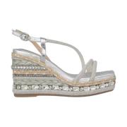 Rhinestone Sleehak Sandaal Bandjes Alma EN Pena , Gray , Dames