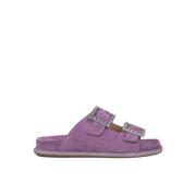 Glinsterende Platte Sandaal Alma EN Pena , Purple , Dames