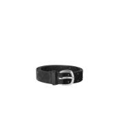 Zwart Suède Studs Riem Zilveren Gesp Orciani , Black , Heren