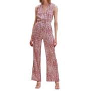 Satin Jumpsuit met schaduwprint Nenette , Multicolor , Dames