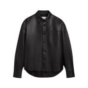 Lambskin Shirt Ami Paris , Black , Heren