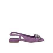 Rhinestone Buckle Flat Shoe Alma EN Pena , Purple , Dames