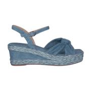 Gevlochten Sleehak Sandaal Alma EN Pena , Blue , Dames