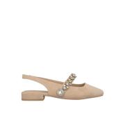 Platte schoenen met strass Alma EN Pena , Beige , Dames