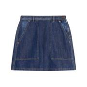 Linnen Bermuda Shorts met Retro Design Max Mara Weekend , Blue , Dames