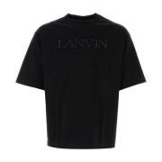 Zwart Katoenen T-Shirt Lanvin , Black , Heren