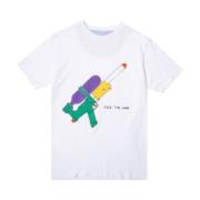 Waterpistool Geborduurd Designer T-shirt Lc23 , White , Heren