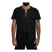 Ketting versierd korte mouw T-shirt Dsquared2 , Black , Heren