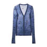 Blauwe Wollen Vest Helmut Lang , Blue , Dames