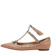 Pre-owned Leather flats Valentino Vintage , Pink , Dames