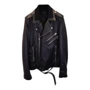 Pre-owned Leather outerwear Balmain Pre-owned , Black , Heren