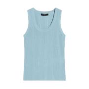 Geribbelde Mouwloze Top Ceylon Max Mara Weekend , Blue , Dames