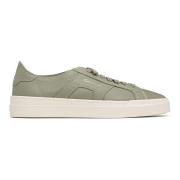 Groene Dubbele Gesp Leren Sneakers Santoni , Green , Heren