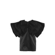 Natalie Velvet Ruffle Jurk Rotate Birger Christensen , Black , Dames