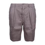 Heren Linnen en Katoen Chino Shorts L.b.m. 1911 , Brown , Heren