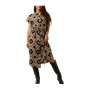 Bruine Maxi Jurk Elegante Stijl Object , Brown , Dames