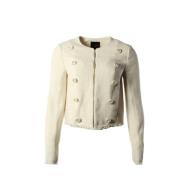 Beige Jas met Metalen Accenten Pinko , Beige , Dames