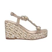 Stone Wedge Sandal Alma EN Pena , Brown , Dames