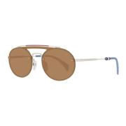 Gouden Aviator Zonnebril met Bruine Lenzen Tommy Hilfiger , Yellow , D...