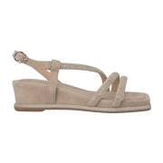 Kristallen Wedge Sandalen Alma EN Pena , Brown , Dames