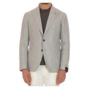 Italiaans Slim Fit Single-Breasted Jas Tagliatore , Gray , Heren