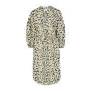 Leopard Print Puffy Sleeve Cotton Dress Remain Birger Christensen , Mu...