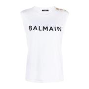 Witte T-shirts & Polo's voor vrouwen Balmain , White , Dames